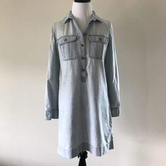 J. Crew Dresses & Skirts - J. Crew Chambray Denim Shirt Dress, Size XXS